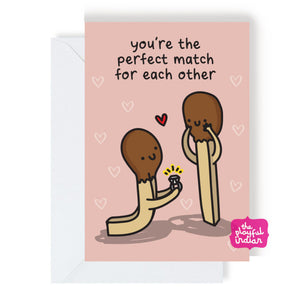 Greetings Card - The perfect match - Engagement Card - The Playful Indian