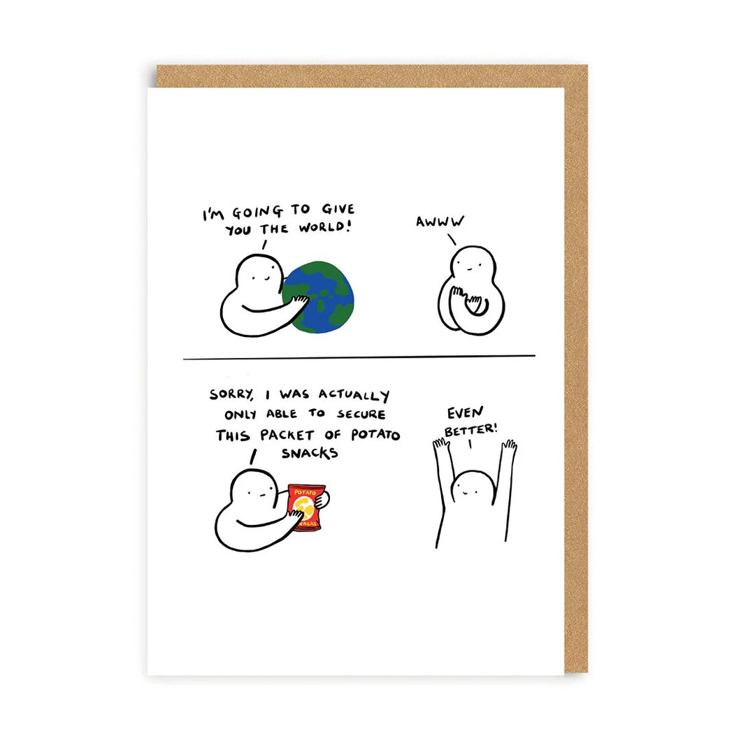 Potato Snacks Greeting Card - OHHDeer - Straight Talking Greetings Card - Valentine, Anniversary