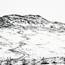 Load image into Gallery viewer, Whernside - Three Peaks - Pencil Drawn Illustration - 2 sizes - Square Print - Carbon Art
