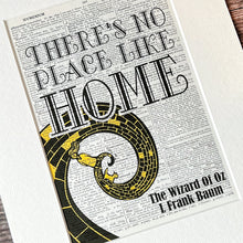 Load image into Gallery viewer, Dictionary Page Print - Theres&#39; No Place Like Home - The Wizard of Oz Quote -Turn the Page Design
