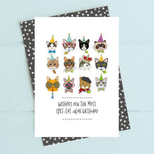 Load image into Gallery viewer, Spet-Cat-Ular Birthday - Cat Birthday Card - Punny Cards - Dandelion Stationery
