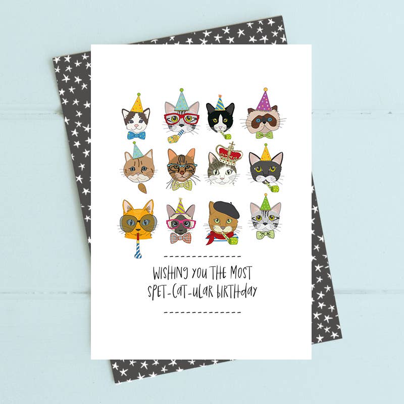 Spet-Cat-Ular Birthday - Cat Birthday Card - Punny Cards - Dandelion Stationery