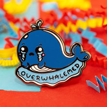 Load image into Gallery viewer, Overwhalemed Glittery Whale Enamel Pin - Overwhelmed - Chronic Illness - Innabox

