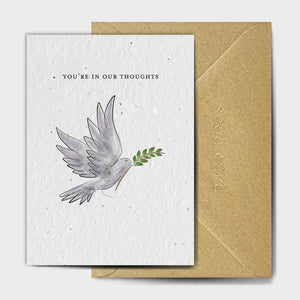 Wildflower Seed Paper Plantable Greetings Card - You're in our Thoughts - Sympathy Card - Thinking of you - The Seed Card Company