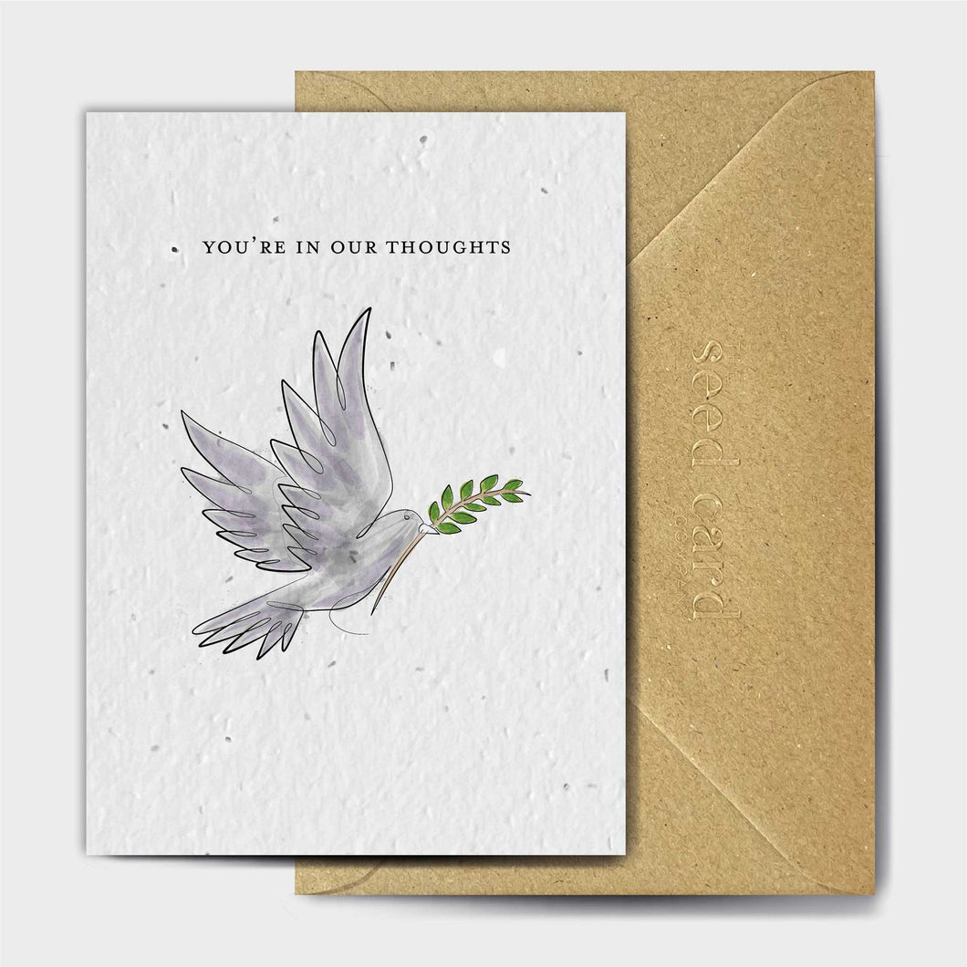 Wildflower Seed Paper Plantable Greetings Card - You're in our Thoughts - Sympathy Card - Thinking of you - The Seed Card Company