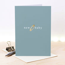 Load image into Gallery viewer, Greetings Card - Foiled Nappy Pin New Baby Card - Coulson Macleod
