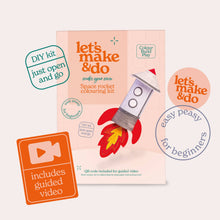 Load image into Gallery viewer, Crafting Kit for Children - Make Your Own Space Rocket - 3D Kids Colouring Craft Kit - Images by Let's Make &amp; Do
