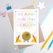 Load image into Gallery viewer, Back to School Certificate Card - Super star certificate - Joanne Hawker
