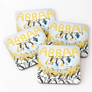 Coaster - Abbaa - Sheep Puns - Abba - Mervyn Tay Art