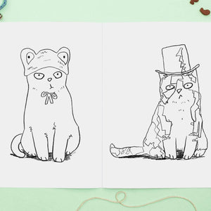 Cats in Hats Colouring Book - Jo Clark Design - Cat Lovers