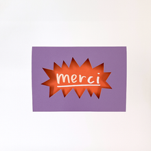 Load image into Gallery viewer, Greetings Card - Merci - Thank You Card - Die Cut Cards - Rumble Cards
