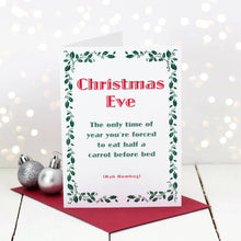 Load image into Gallery viewer, Cheeky Christmas Card - Christmas Eve / Eating carrots before bed - Coulson Macleod

