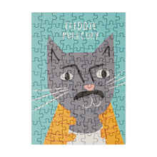 Load image into Gallery viewer, Mini Jigsaw - Freddie Purrcury - 99 Piece Mini Cat Jigsaw Puzzle - Freddie Mercury / Queen - Cat Puns - Happily Puzzles
