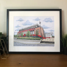 Load image into Gallery viewer, Anfield Football Stadium Print - Liverpool FC - A4 print - Art by Arjo - Football fans
