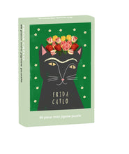 Load image into Gallery viewer, Mini Jigsaw Puzzle Frida Catlo - 99 Piece Mini Jigsaw Puzzle - Cat Puns - Happily Puzzles
