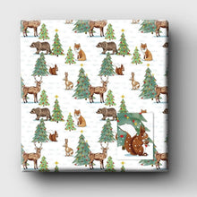 Load image into Gallery viewer, Winter Woodland Wrapping Paper and Matching Gift Tag - Recycled, sustainable &amp; eco-friendly - Curlicue
