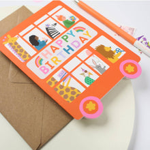 Load image into Gallery viewer, Greetings Card - Double Decker Bus Kid's Birthday Card
