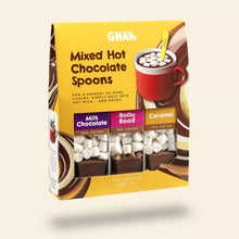 Load image into Gallery viewer, Mixed Hot Chocolate Spoon Gift Set - 3 Spoons - Caramel / Rocky Road / Milk Chocolate - GNAW Chocolate
