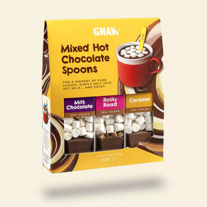 Mixed Hot Chocolate Spoon Gift Set - 3 Spoons - Caramel / Rocky Road / Milk Chocolate - GNAW Chocolate