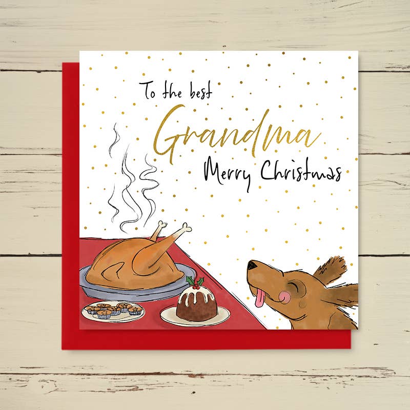 Family Christmas Card - To The Best Grandma at Christmas - Greetings Card - Dandelion Stationery