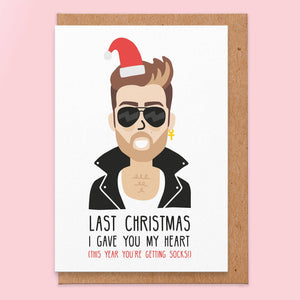 Last Christmas I Gave You My Heart Christmas Card - Wham - Studio Boketto