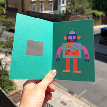 Load image into Gallery viewer, Greetings Card - Robot Birthday Card - Die Cut - Rumble Cards
