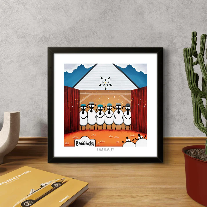 Print - Baarnsley - Sheep Puns - Barnsley - Yorkshire Art - Mervyn Tay Art