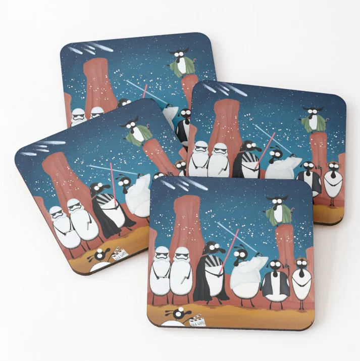 Coaster - Baa Wars - Sheep Puns - Star Wars - Mervyn Tay Art
