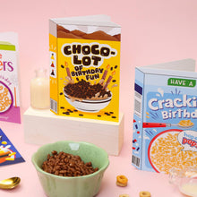 Load image into Gallery viewer, Greetings Card - Retro Puffed Rice Cereal Box Pun - Crackin Birthday Card - Ricicle
