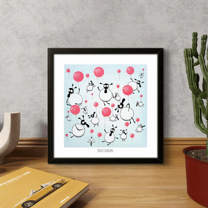 Print - Baallooning - Sheep Puns - Hot Air Balloons - Mervyn Tay Art