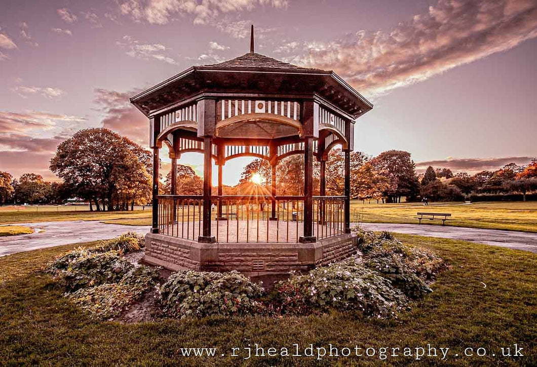 Bandstand, Horsforth Hall Park at Sunset - Art Print - RJHeald Photography - Collection only