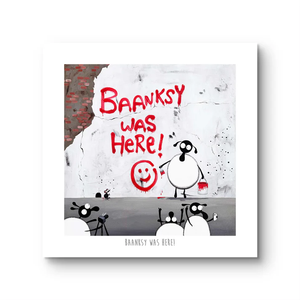 Print - Baanksy Was Here! - Sheep Puns - Banksy - Mervyn Tay Art
