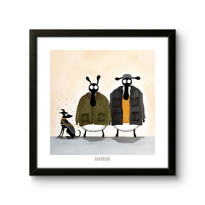 Print - Baarbour - Sheep Puns - Barbour - Mervyn Tay Art