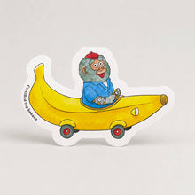 Load image into Gallery viewer, Greetings Card - Bananas Gorilla Car - Die-cut Shaped Card - Studio Boketto
