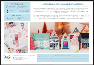 Merry and Bright Village Advent Calender - DIY Crafty Project - Two For Joy Illustration