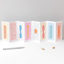 Load image into Gallery viewer, Greetings Cards - Best Son - Funky Confetti Pastel Fold-Out Banner Card - Son Birthday Card - Coulson Macleod
