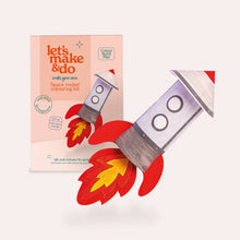Load image into Gallery viewer, Crafting Kit for Children - Make Your Own Space Rocket - 3D Kids Colouring Craft Kit - Images by Let's Make &amp; Do

