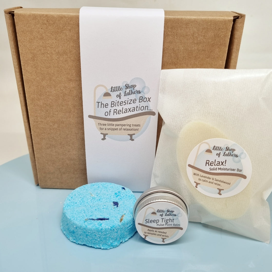 Bitesize Box of Relaxation - pampering bath and body gift set - Little Shop of Lathers