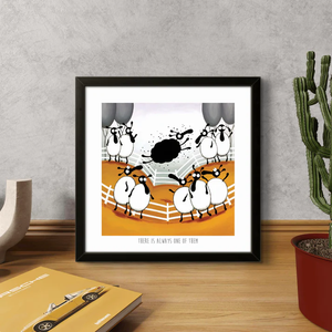 Print - There's Always One of Them - Sheep Puns - Black Sheep - Mervyn Tay Art