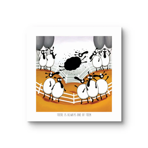 Print - There's Always One of Them - Sheep Puns - Black Sheep - Mervyn Tay Art