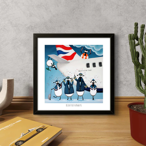 Print - Bleatish Airways - Sheep Puns - British Airways - Mervyn Tay Art