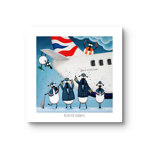 Print - Bleatish Airways - Sheep Puns - British Airways - Mervyn Tay Art