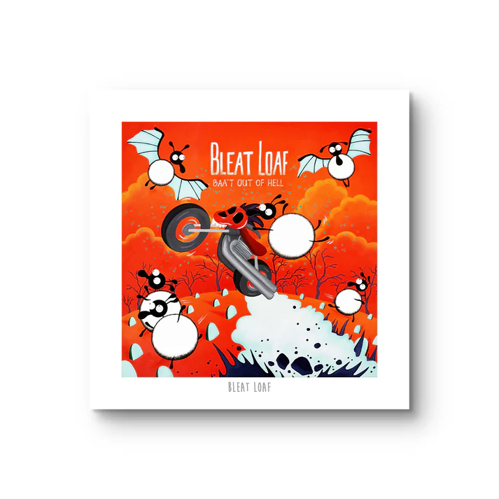 Print - Bleat Loaf - Sheep Puns - Meat Loaf - Mervyn Tay Art