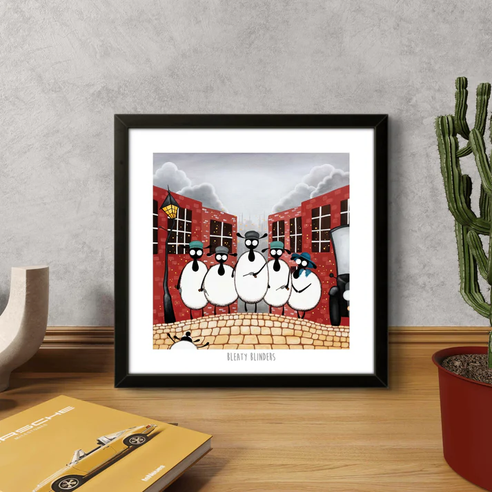 Print - Bleaty Blinders - Sheep Puns - Peaky Blinders - Mervyn Tay Art
