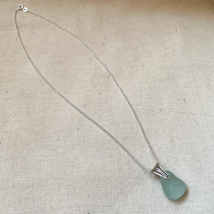 Sea Glass Necklace - Belcher Chain - Sterling Silver - various colours - Fayth Seaglass