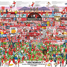 Load image into Gallery viewer, Boro Mishmash – The History of Middlesbrough FC in One Image - Nostalgia Print - The Mishmash Man
