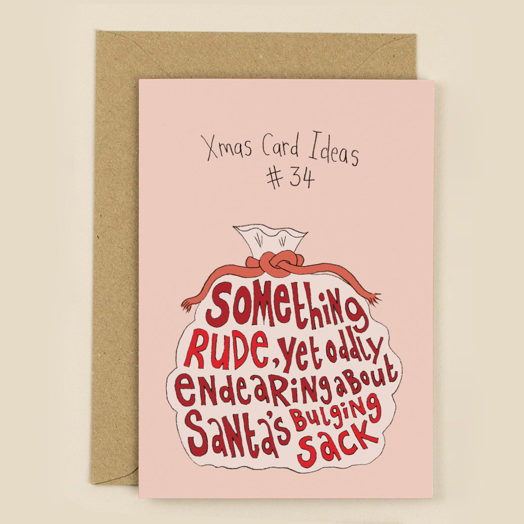 Santa's Bulging Sack - Cheeky Christmas card - The Curious Pancake