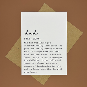 Dad Definition Greeting Card - Dad Birthday - Fathers Day - Swale Studios