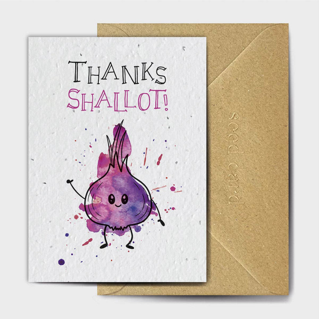 Wildflower Seed Paper Plantable Greetings Card - Thanks Shall-ot! - Thank You Card - Puns - The Seed Card Company