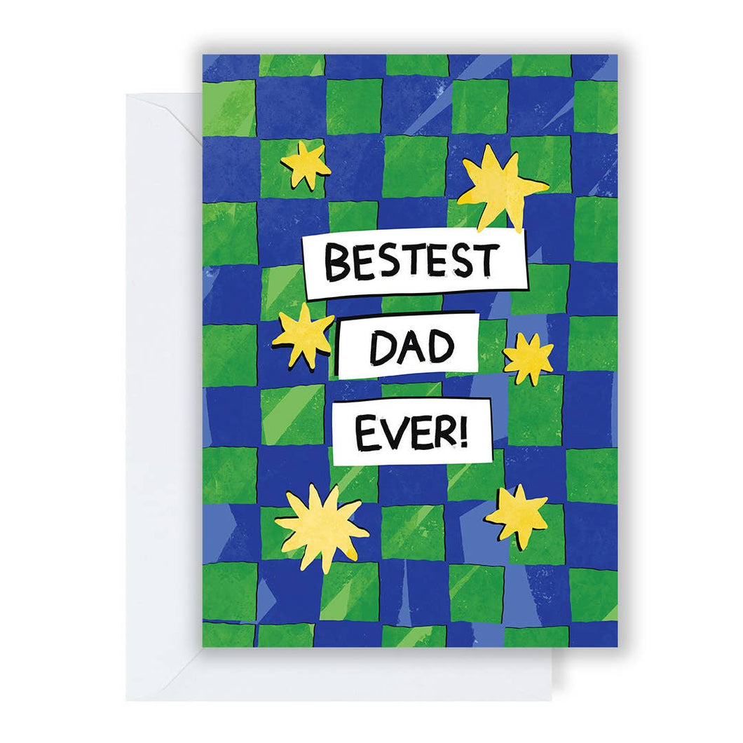 Bestest Dad Ever Card - Greetings Card - Fathers Day / Dad Birthday - The Playful Indian